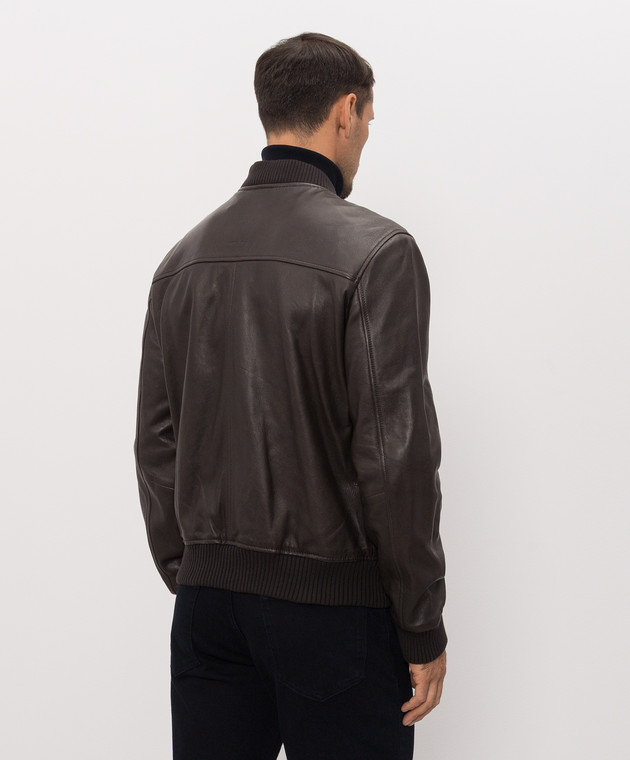Trussardi Коричневый кожаный бомбер R302M000053NML901L01 изображение 4