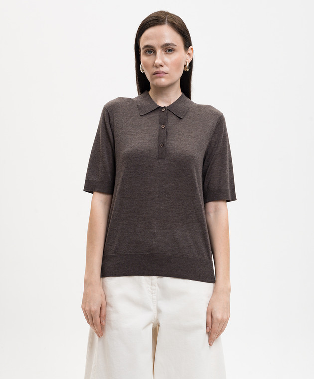 Loulou de Saison Коричневе поло Migo з кашеміру MIGO зображення 3
