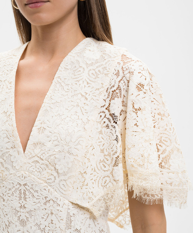 Twinset Сукня кольору айворі з мережива 261TT2311 зображення 5