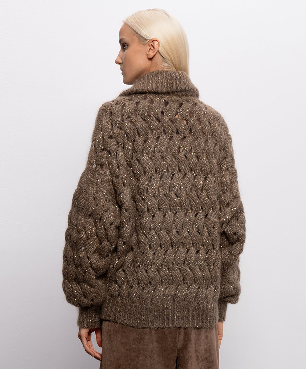 Brunello Cucinelli Коричневый кардиган с шерстью MNT347516 изображение 4