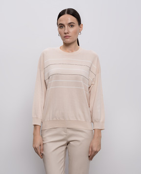 Peserico Бежевый джемпер с цепочкой мониль A99087F149234S