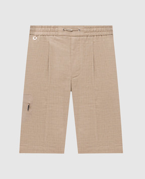 Stefano Ricci Бежеві шорти з льону і вовни M1T6100190LW001Q