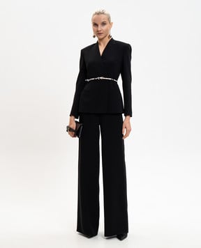 Max Mara Черные брюки MSTAMICO с поясом MSTAMICO