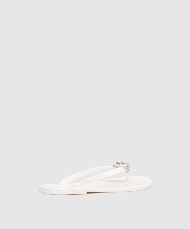 Mach&Mach Белые шлепанцы Double Heart S088805GUM изображение 3