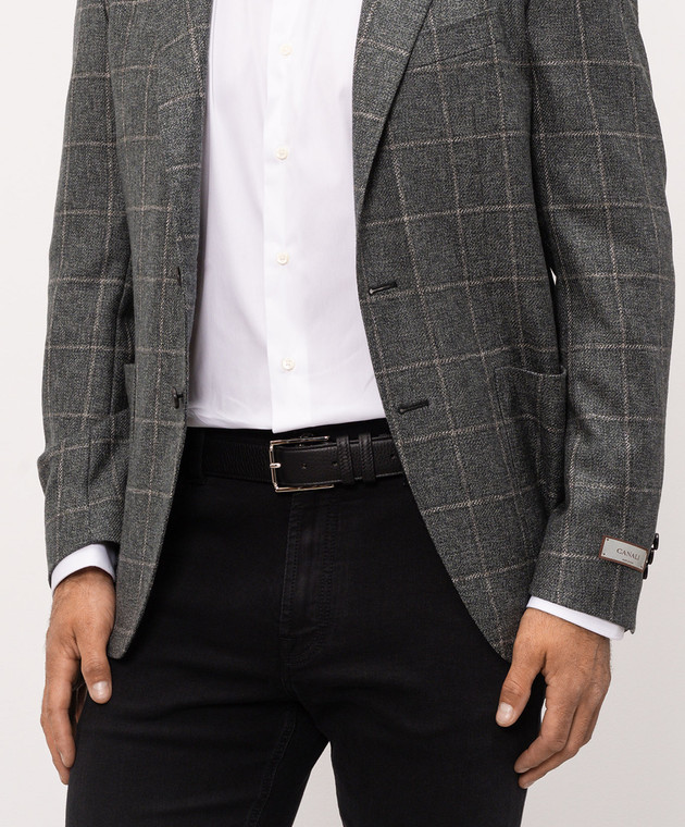 Kiton Чорний шкіряний ремінь USCA006N00126 зображення 2