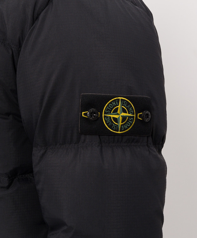 Stone Island Чорний пуховик з патчем логотипа L2S154100013S0483 зображення 5
