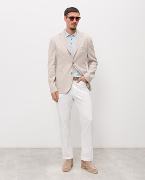 Peserico Бежевый пиджак из льна, шерсти и шелка R5150908275