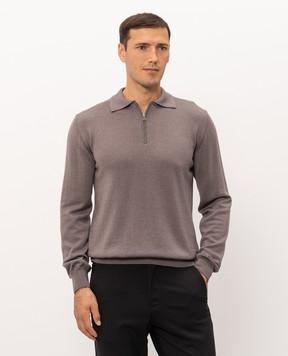 Cashmere&Whiskey Коричневе поло з вовни, шовку та кашеміру 474Z