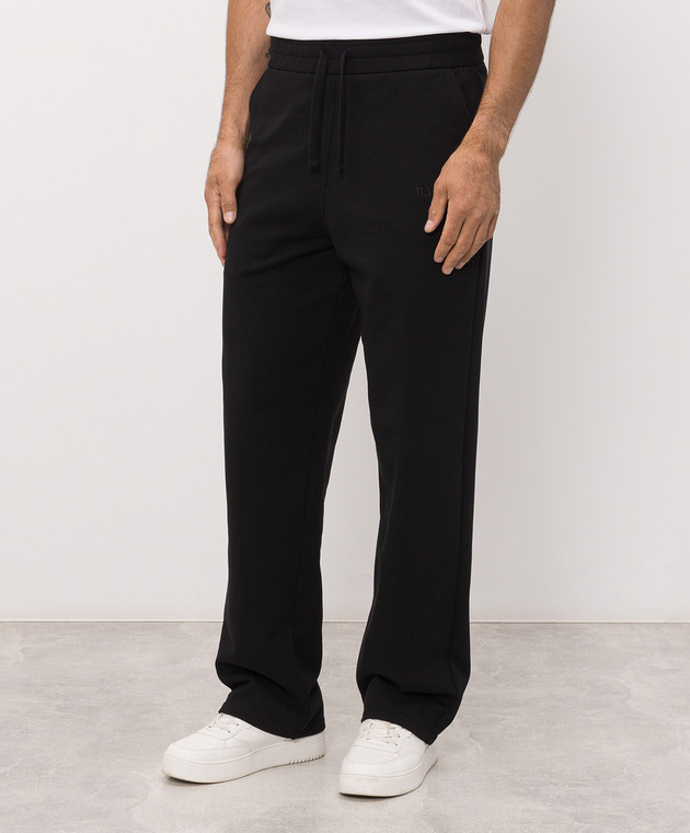 Balmain Черные спортивные брюки с вышивкой логотипа HH1PQ439BD59 изображение 3