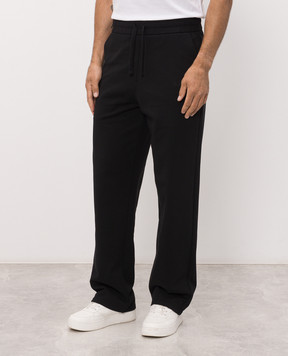 Balmain Черные спортивные брюки с вышивкой логотипа HH1PQ439BD59