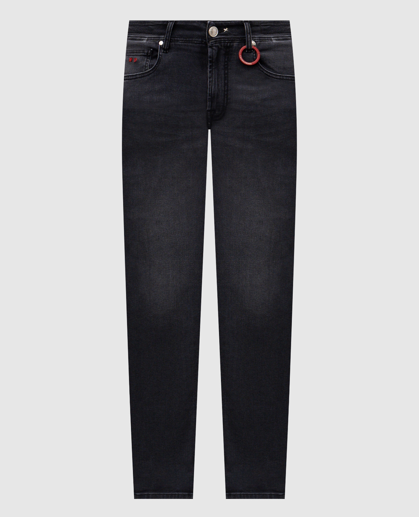 

Серые джинсы с эффектом потертости, Серый, Зауженные джинсы