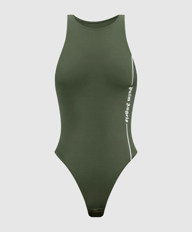 Боди цвета хаки с принтом логотипа