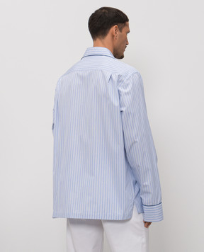 Dolce&Gabbana Блакитна сорочка в піжамному стилі в смужку G5OI9TFR510