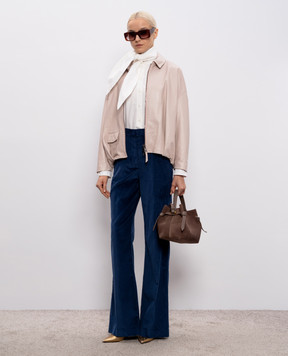 Simonetta Ravizza Розовая кожаная куртка Presty S06JA397L1