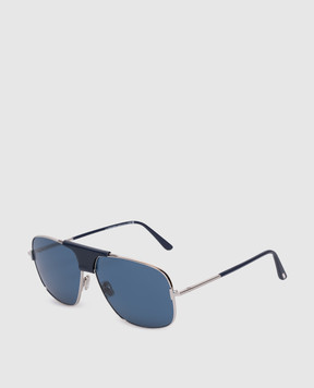 Tom Ford Сріблясті сонцезахисні окуляри Tex з логотипом FT1096