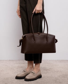 YUZEFI Коричнева шкіряна сумка BRIOCHE BRIOCHEDUFFLE