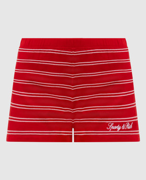 Sporty & Rich Червоні шорти в смужку SH071710326RE33