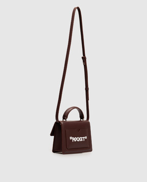 Off-White Бордовая кожаная сумка Jitney Baby OWWNP13F26LT01