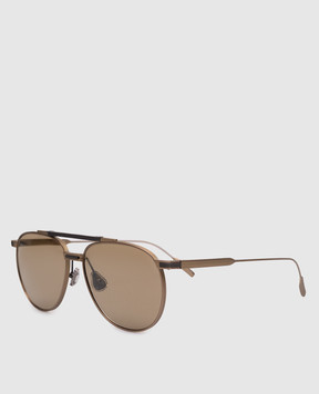 Brunello Cucinelli Золотые очки Intarsia Rays MOCPATTS11