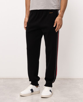 Versace Черные джоггеры с вышивкой логотипа 10257411A18340