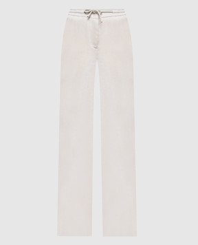 Marco Pescarolo Бежеві штани Fency з льону та вовни FENCYD5327