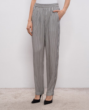 Tom Ford Белые брюки из шелка в полоску PAW682FAX1712