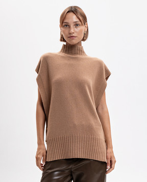 Twinset Коричневий жилет з вовною та кашеміром 262TP3503