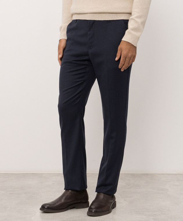 Stefano Ricci Синие брюки из шерсти M8T63B0010T6054 изображение 3