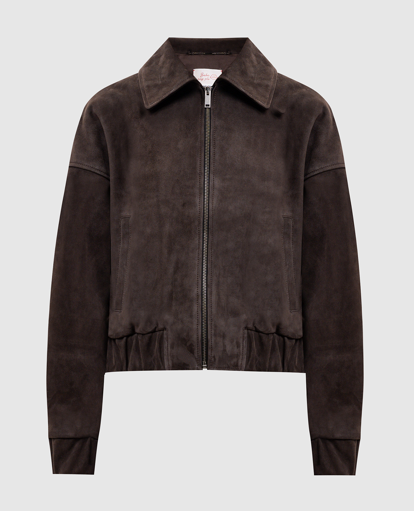 Коричневая замшевая укороченная куртка