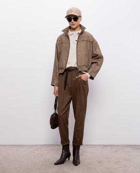 Brunello Cucinelli Футболка с кашемиром и шелком цвета айвори M41810000P