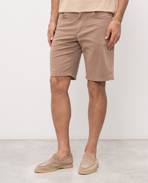 Stefano Ricci Коричневі шорти з вишивкою монограми логотипа M8T6100080TFANT