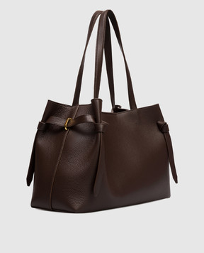 YUZEFI Коричнева шкіряна сумка-тоут GYOZA GYOZATOTE