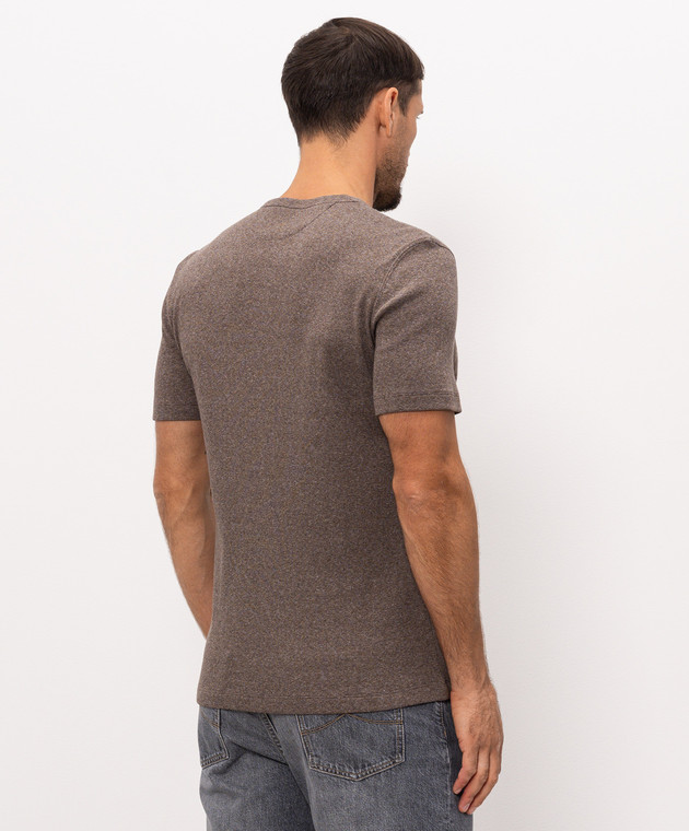 Brunello Cucinelli Коричнева футболка MM8511336 зображення 4