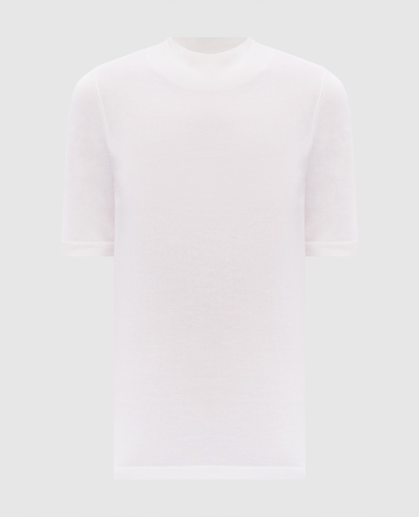 Топ цвета айвори из кашемира и шелка