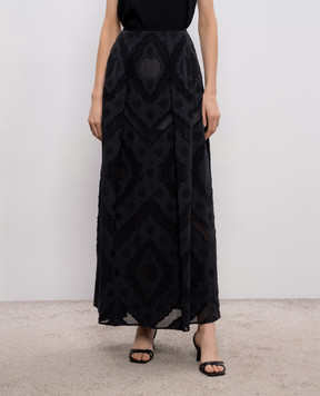 Agnona Чорна спідниця максі в тканий візерунок TG1111XJ2001