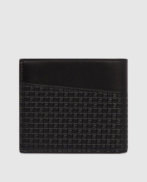 Serapian Чорне шкіряне портмоне з логотипом SRSTSMSL736711AB06