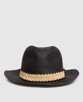 Twinset Чорний плетений капелюх з логотипом 261TA4060