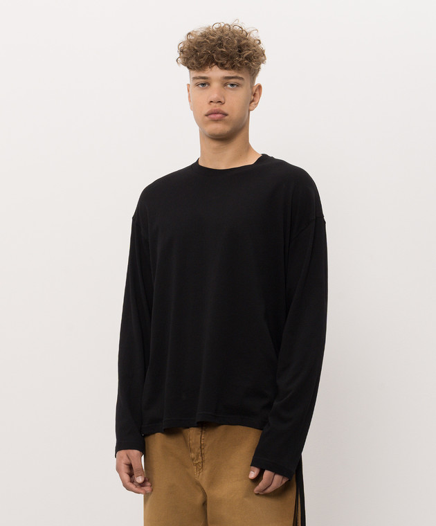 Ann Demeulemeester Чорний лонгслів з написом Dear Night Thoughts B0014553FA206 зображення 3