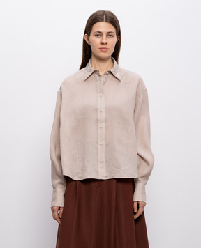 Brunello Cucinelli Сіра сорочка з льону з паєтками MA698RH306