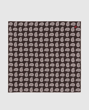 ISAIA Коричнева хустка-паше із шовку FZOOO6FZ813