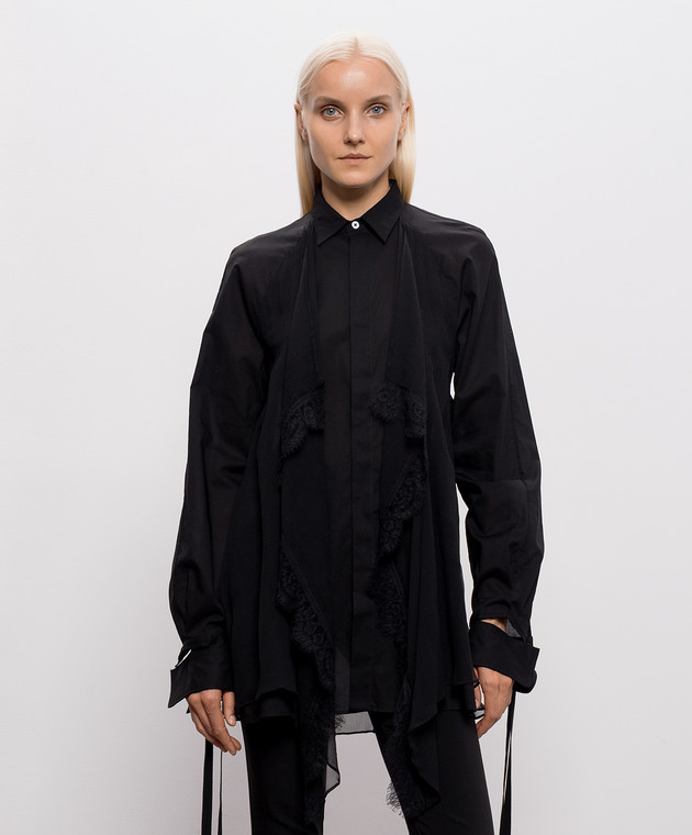 Ann Demeulemeester Черная блуза Sini с шелком B0014338FA026 изображение 3