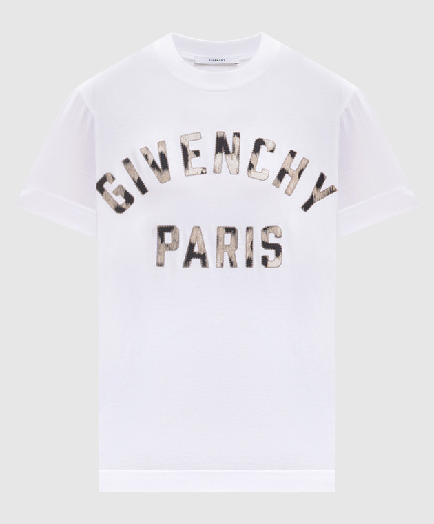Givenchy Біла футболка з нашивкою BW70G83YV2