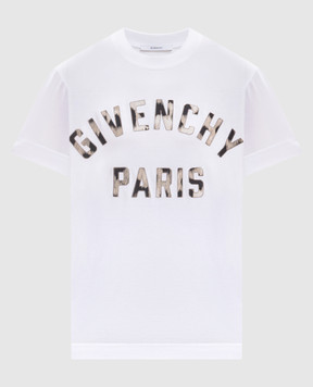 Givenchy Біла футболка з нашивкою BW70G83YV2