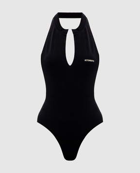Vetements Чорне боді з відкритою спиною WH27BO162B