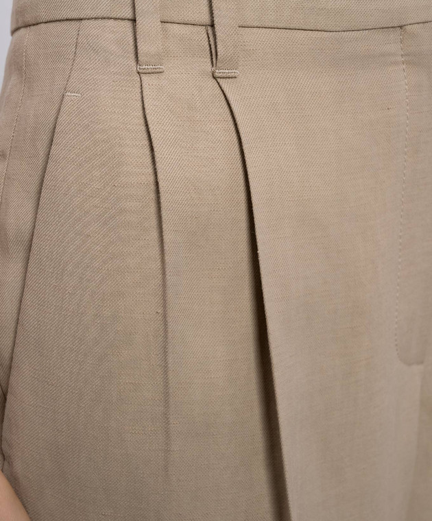 Brunello Cucinelli Коричневые брюки с льном MH126P8292 изображение 5