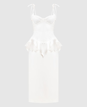 David Koma Сукня з баскою кольору айворі RE26DK05DA