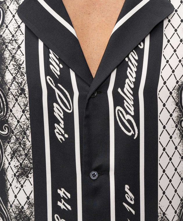 Balmain Черная рубашка Foulard HH1HN130VJ04 изображение 5