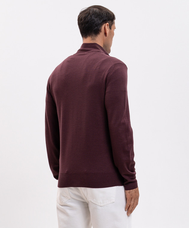 Canali Бордовий кардиган з вовни MK01149C0022 зображення 4