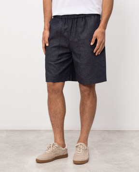 CAPOBIANCO Сині шорти з льоном 20M850TP00