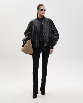 The Attico Чорна футболка з вишивкою логотипа 260WCT00360JJJ025AA